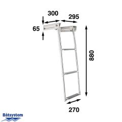 BKT73A Telescopic ladder in casing, 3 steps and lock