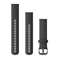 Garmin Armband med snäppspänne, svart silikon med skiffergrå detaljer